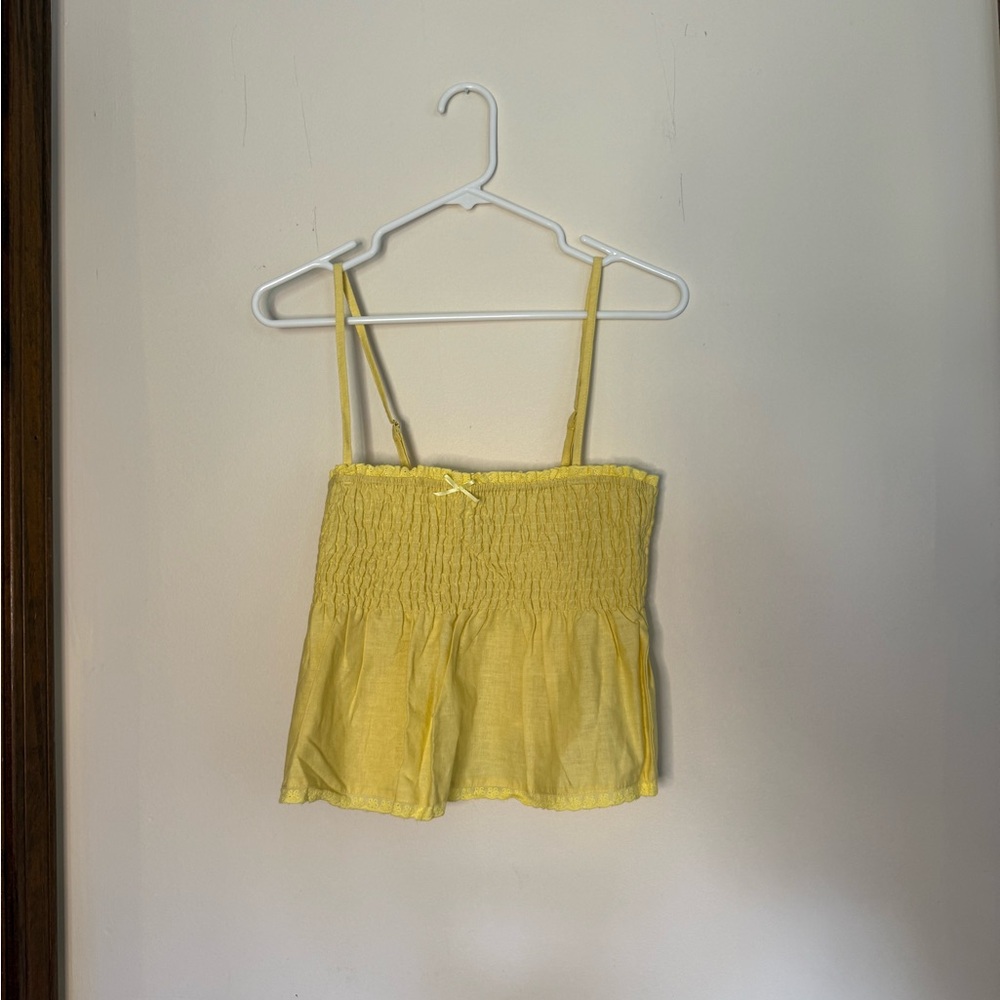 Edikted Sunny Yellow Smocked Top